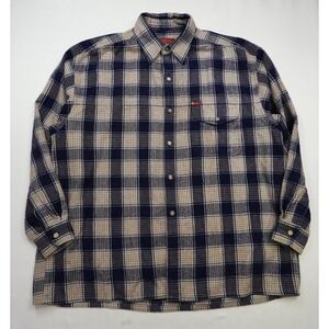 VTG LEE Cooper Shirt Men's Large Purple Plaid Flannel Cotton Western Long Sleeve